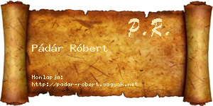 Pádár Róbert névjegykártya